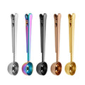 304 Milk Powder Spoon Sealing Clip Two in One Stainless Steel Coffee Measuring Spoon With Clip