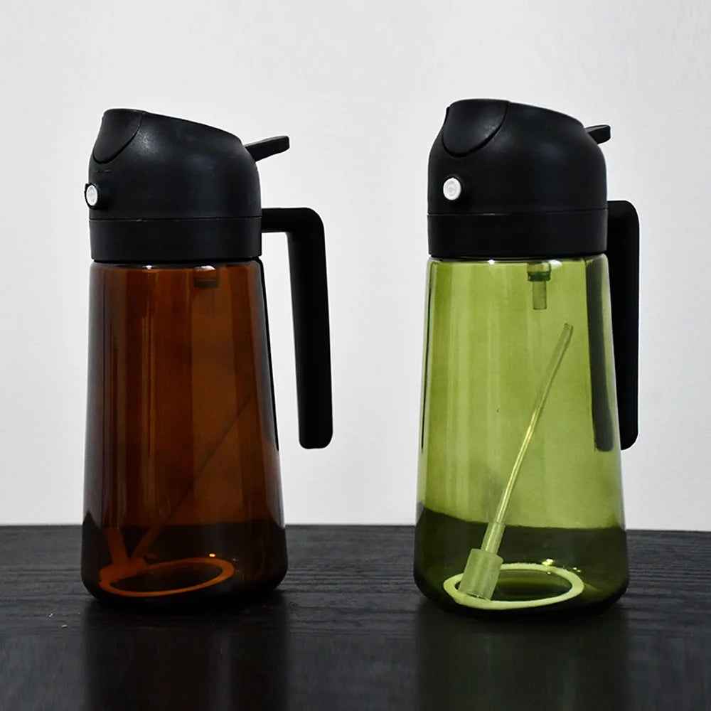 470ml Green Amber Clear Color Leak-Proof Dual-Purpose Glass Oil Pot   Oil Spray and Pour Bottle for Air Fryer Atomized