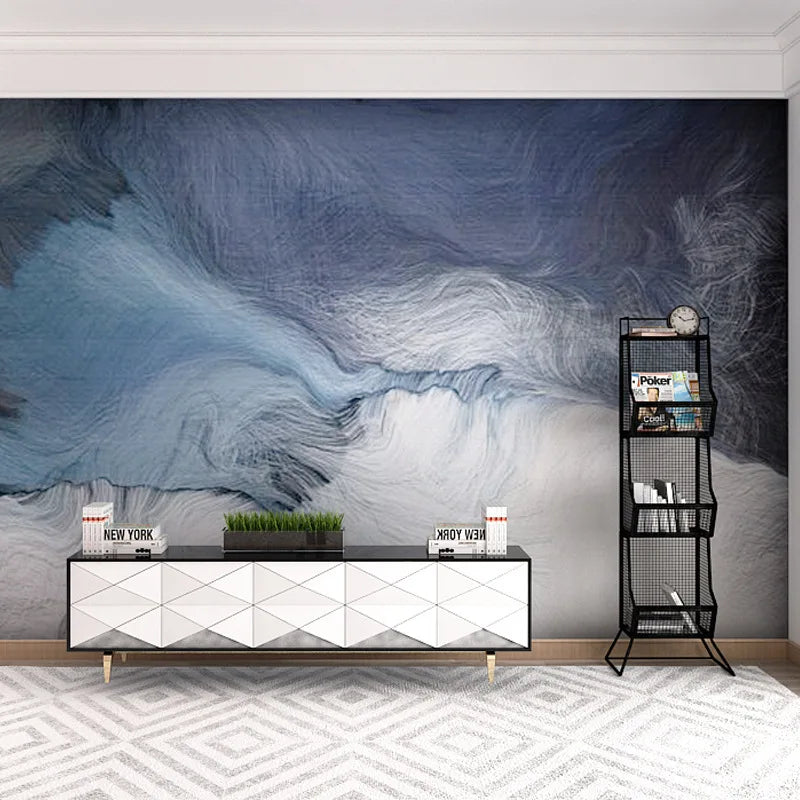 Modern Wallpaper Tv Background Wall Cloth Nordic Atmosphere Abstract Lines Living Room Wallpaper Duplex Building Villa 8D Mural