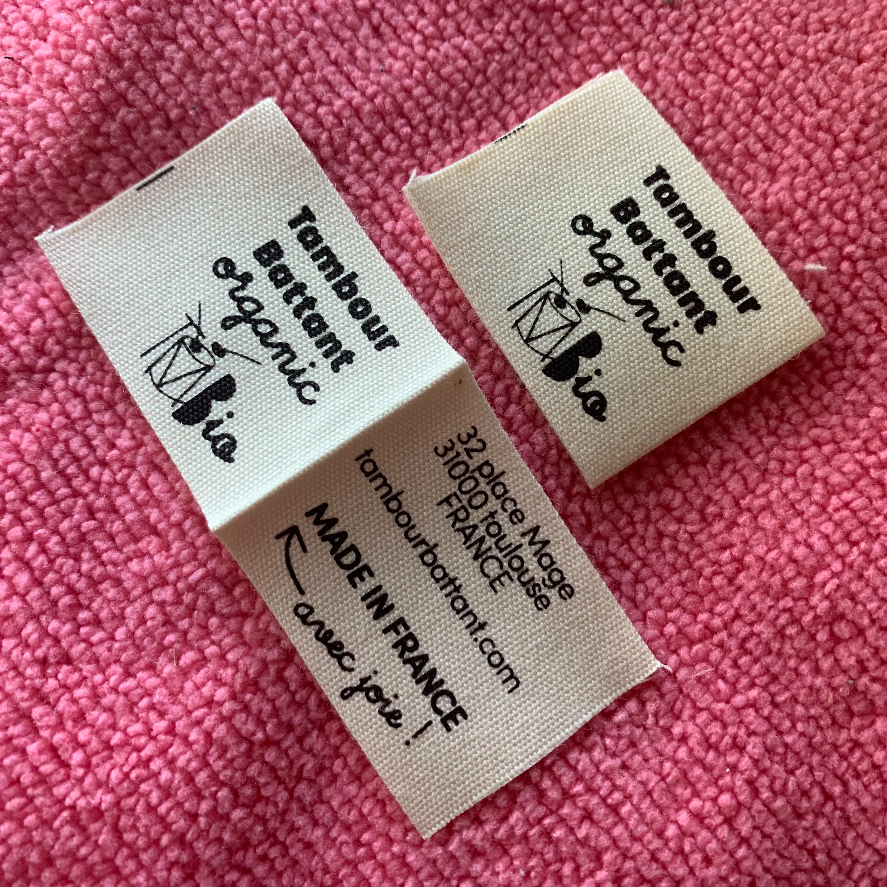 Loop Fold Washing Care Instruction Cotton Labeleco-friendly 100% Cotton Care Label for Jackets