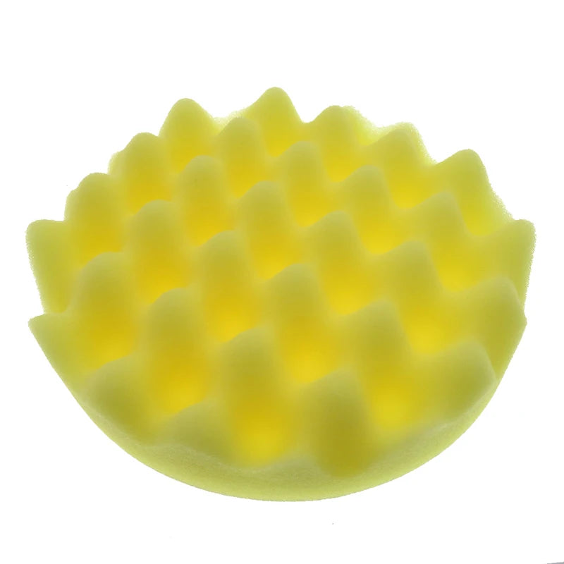 Multi-color 6Inch Hook and Loop Wave Sponge Buffing Pads Waxing Pad Waffle Foam Polishing Pad for Car Body Wax Grinding