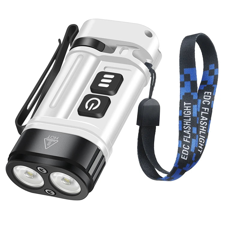BORUiT U10 880LM Ultra Bright Keychain Flashlight with Clip & Magnet Torch