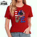 High Quality Loose Love Graphic Casual Sports Women's T-shirts Breathable Eco-Friendly Leopard Logo American Letter Polyester