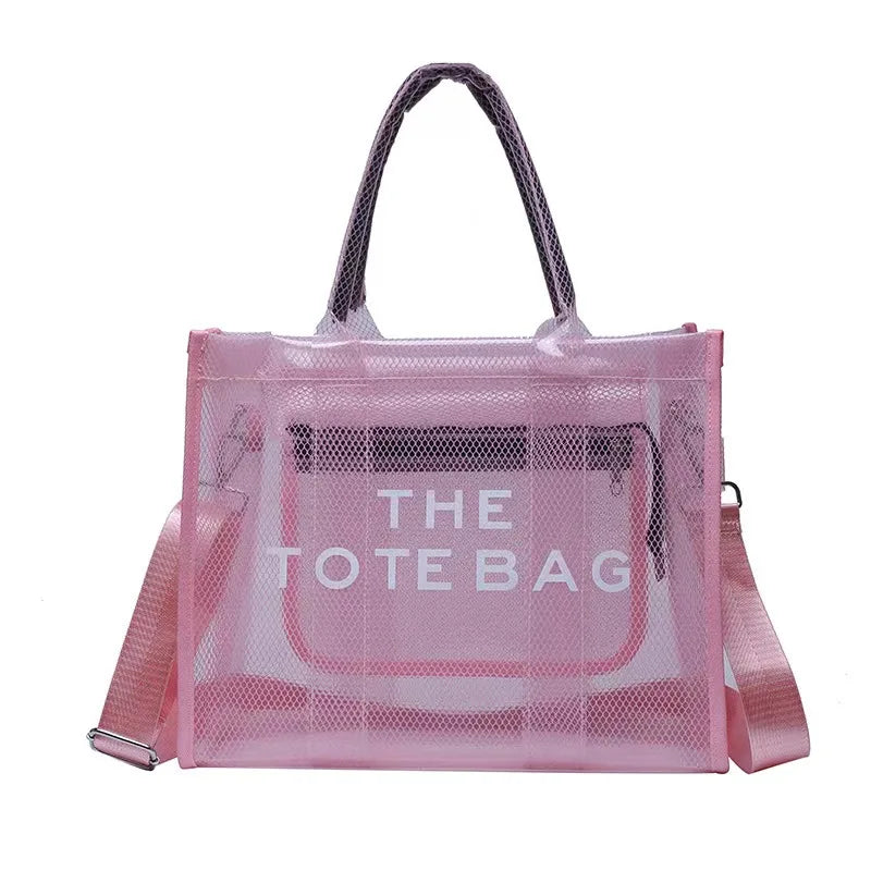 LH Women's Fashion Custom Clear Casual Tote Crossbody Bag Shoulder Strap Zipper Closure PVC Material Transparent Design MegaBDM