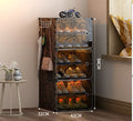 6th Floor Foldable Plastic Shoe Rack Extendable Hooks Dust-Proof Doors Modern Design Home Furniture Workshop Living Room Entry