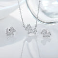 Wholesale Women's Customized Cute Animal Jewelry Sets Rhodium Plated 925 Sterling Silver CZ Full Iced Out Horse Jewelry