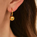 Anti Tarnish Waterproof Stainless Steel 18k Gold Plated Minimalist Ball Earring Trendy Jewelry for Women