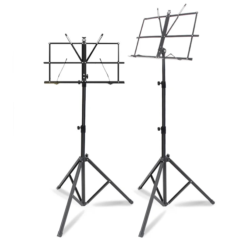 Factory Direct Wholesale Lightweight Collapsible Music Stand-Adjustable Foldable Iron+Plastic Black Home Stage Shows