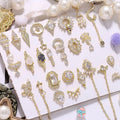 Wholesale Luxury Color-proof Gold-plated Nail Alloy Diamond Rhinestone Zircon Nail Charms Decoration
