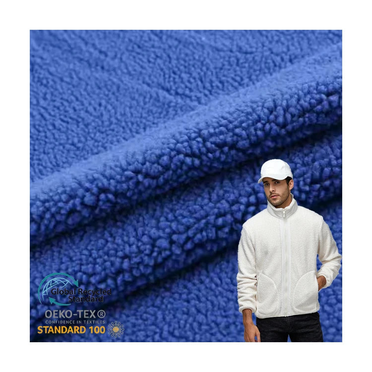 Custom 100% Polyester Fabric Fleece Wholesale Sherpa Boucle Fleece Fabric for Blanket Garment