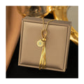 New Luxury 18k Gold Plated Tarnish Free Stainless Steel Devil Eye Tassel Necklace Jewelry for Women