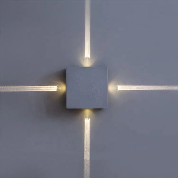 Modern Design Room Decoration Simple Aluminum Sconce Lighting Outdoor 4 Beams Cross Wall Light