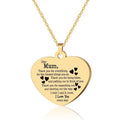 Fashion Hot Selling Stainless Steel Heart Pendant Necklace Personality Bead Chain Love Lettering Mother's Day Gift