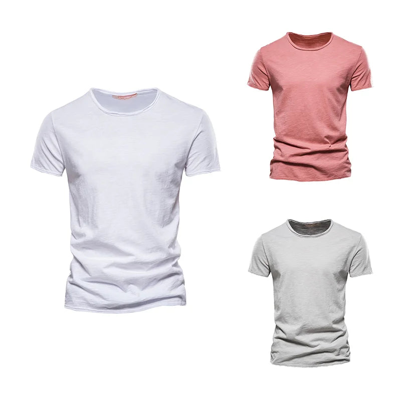 OEM Customized Logo Print Men's & Women's Fashion Short-Sleeved T-Shirt 100% Cotton Solid Black & White Color