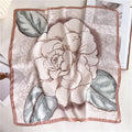 Zifeng OEM Foulards Polyester Fashion Camellia 70cm Square Print Satin Silk Scarf