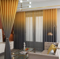 Manufacturer Wholesale Modern Rainbow Color Gradient Linen Blackout Curtains Girls Bedroom Decoration Curtains