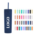 Wholesale Custom Logo 16oz Reusable Travel Matte Coffee Mugs Double Wall Tumblers Insulated Clear Plastic Cup With Straw and Lid