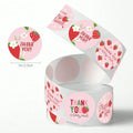 Strawberry Self-Adhesive Label for Candle Sealing & Craft Elegant Thank You Sticker for Summer Birthday Party Decorations