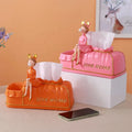 Resin Tissue Box Luxury Fashion Design with Storage Container Mobile Phone Holder Home Decoration Items Art Decor