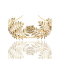 Niancan Gold Leaf Crown Bridal Headband Metal Fashion Baroque Bridesmaid Hair Band Beautiful Wedding Party Birthday Gift