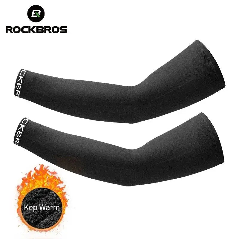 ROCKBROS Unisex Winter Breathable Warmer Arm Sleeve Windproof Outdoor Cycling Sleeve Elastic Bicycle Cuff