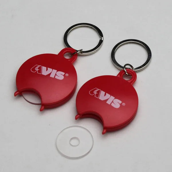 OEM Factory Wholesale Plastic Euro Coin Holder Keychain
