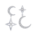 Sterling silver S925 Starlight moon zircon fashion women's earrings
