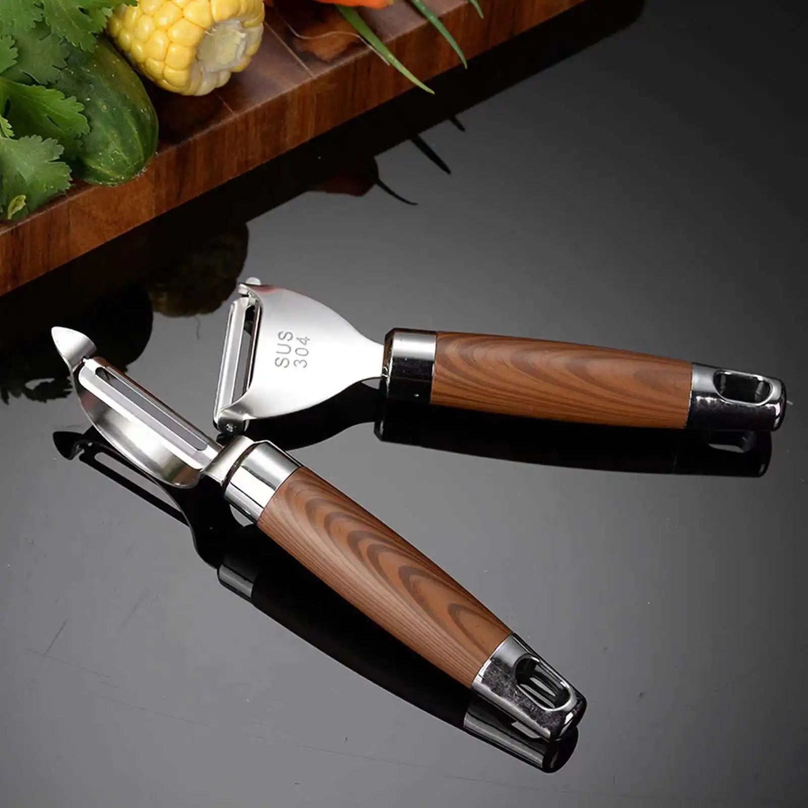 304 Stainless Steel Household Thickened Creative Multifunctional Kitchen Gadget Manual Fruit Peeler Wholesale Cross-Border