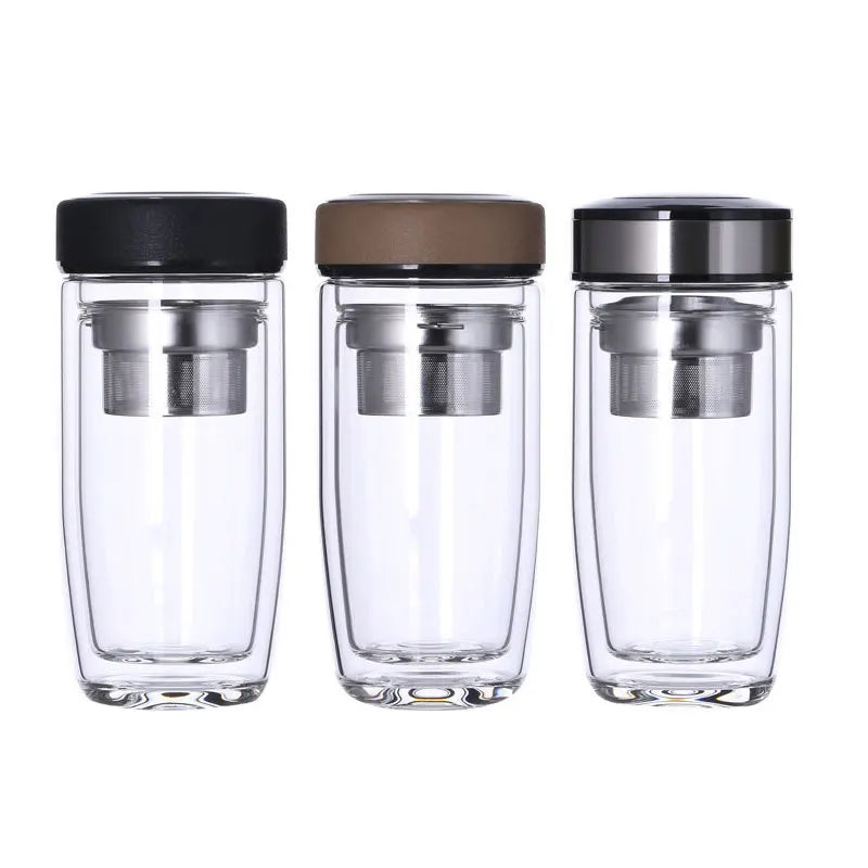 FX Factory High Borosilicate Glass BPA Free Custom Logo Printing Double Wall Leak Proof Dishwasher Safe Tea Mug Egg Shape