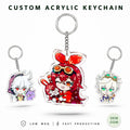 CNAWO Anime Holographic Anime Acrylic Keychain Eco-Friendly Plastic Keycharm