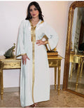 Customized Abaya Women Muslim Dress Solid Color Loose Long Sleeve Islamic Clothing Abaya