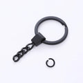 30mm Black Alloy DIY Keychain Black Flat Ring Connect Link Chain Key Ring With Square Connector Sublimation Keychain Accessories