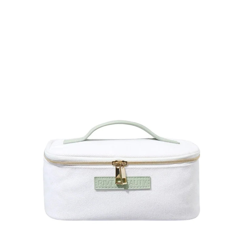 Wholesale Custom Private Label Eco Friendly Cotton Canvas Travel Toiletry Storage Makeup Brush Organizer Cosmetic Bag and Cases