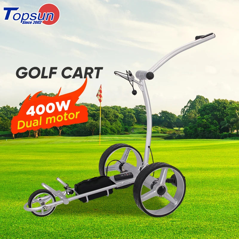 Electric Golf Trolley 3 Wheels Electric Scooter Golf Foldable Golf Trolley Electric Remote Controle