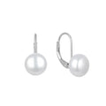 925 Silver Leverback Pearl Earrings 6-10mm Size Options Freshwater Cultured Pearls Push Back Closure Classic Jewelry