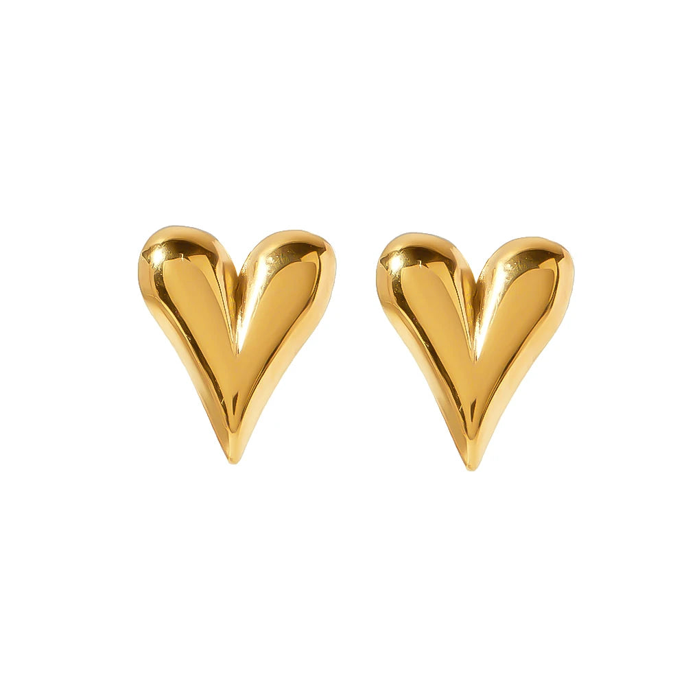 Hot Selling Stainless Steel 18K Mini Cute Heart Stud Women Earrings Trendy Hypoallergenic Waterproof Jewelry