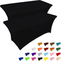 Customized Colors Stretch Spandex Waterproof Eco-Friendly Table Cover 4ft 6ft 8ft Universal Fitted Tablecloth Durable Party