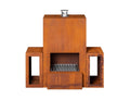 Outdoor Wood Burning Corten Steel Stoves with Chimney Fireplace Design