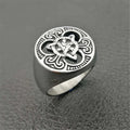 Fashion Retro Mens Round Celtic Knot Signet Rings Stainless Steel Ring US Size 7-15 Jewelry Gift