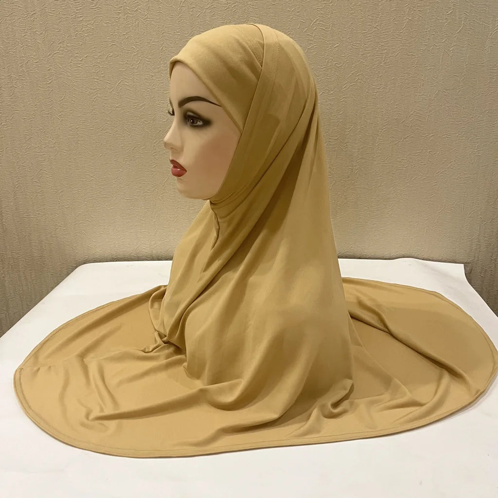 Wholesale Malaysia 6 to 15 Year Old High Density Hemp Bottomed Hat Two-piece Turban Hat Tudung Instant Kid Hijab