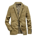 Plus-size Spring Season Men's Jacket Coat Men's Middle-aged Loose Small Suit Casual Corduroy Suit
