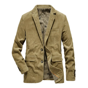 Plus-size Spring Season Men's Jacket Coat Men's Middle-aged Loose Small Suit Casual Corduroy Suit