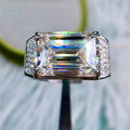 Classic 925 Silver 10 Ct Emerald Cut Pass Diamond Test Excellent Quality Big D Color Moissanite Ring Wedding Gift Fine Jewelry