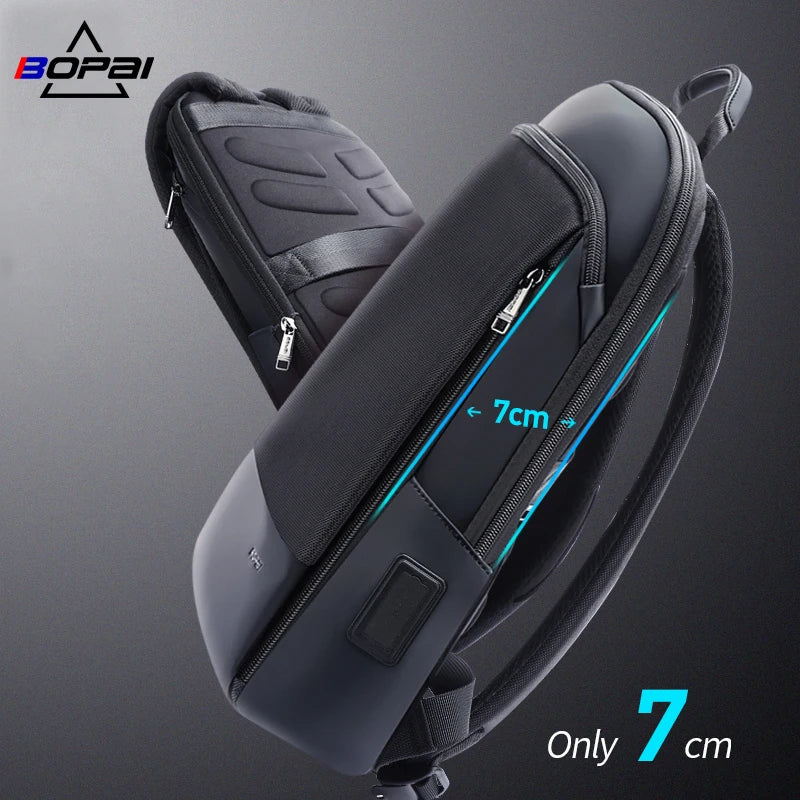 Bopai Unisex Business Lightweight Smart Usb Charging Rucksack 15 Commute College Bag Thin Anti Theft Men Slim Laptop Backpack