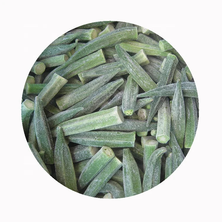 IQF Organic Greenhouse Sprout Cut Frozen Okra Bulk Packaged Grade a