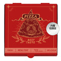 Customizable Red Corrugated Biodegradable Cardboard Pizza Box Embossed Matt Laminated with Personalized Logo for Takeaway Pizza