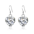 Luxury Classic Jewelry Drop Pure 925  Sterling Silver Pendientes Mujer Women Diamond Heart Earrings