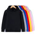 Fitspi Hoodies Sweatshirts Boys Girls Solid Color Red Black Gray Pink Autumn Winter Fleece Hip Hop Hoody Kids Casual Tops