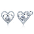 Luxury 1ct VVS Moissanite Stud Earrings with Double Heart Halo 925 Sterling Silver Men's & Women's Jewelry GRA Certificate MegaBDM