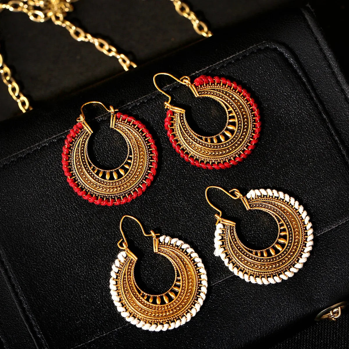 Vintage Bohemian Hollow Out Big Round Circle Drop Indian Earrings for Women Pendientes Gypsy Tribal Jewelry Gifts